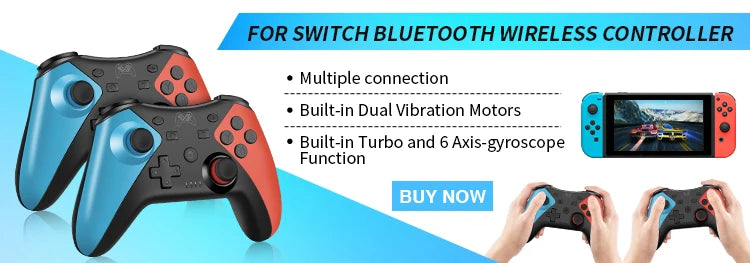 Mando inalámbrico compatible con Bluetooth para Nintendo Switch 1/2/Lite/Oled, controlador para Android/PC, Joystick con 6 ejes