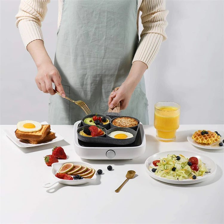 LMETJMA sartén para huevos sartenes antiadherentes para panqueques 4 tazas utensilios de cocina sartén para panqueques sartén para huevos adecuada para estufa de Gas Cocina de Inducción JT87