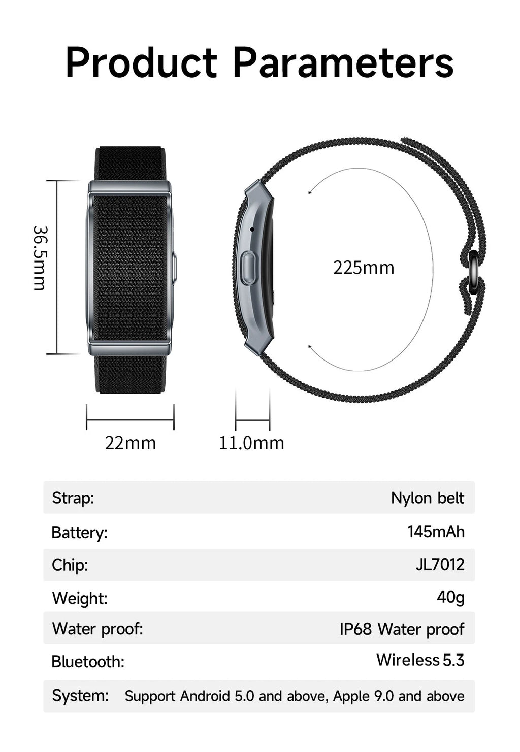 LIGE Reloj Inteligente sin Pantalla IP68