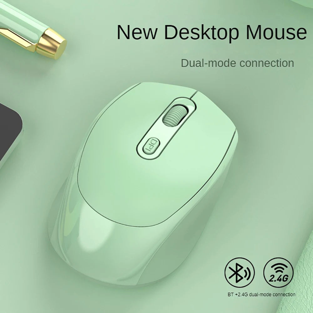 Ratón silencioso inalámbrico adecuado para juegos Esports de oficina de negocios Bluetooth 5,2 2,4G ratones de modo Dual ratón ergonómico recargable