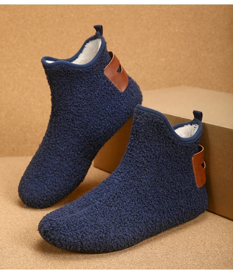 YRZL, zapatos de algodón de invierno para hombre, zapatillas ligeras sin cordones de alta calidad, mocasines de algodón de felpa para interiores, zapatos cálidos de invierno para hombre