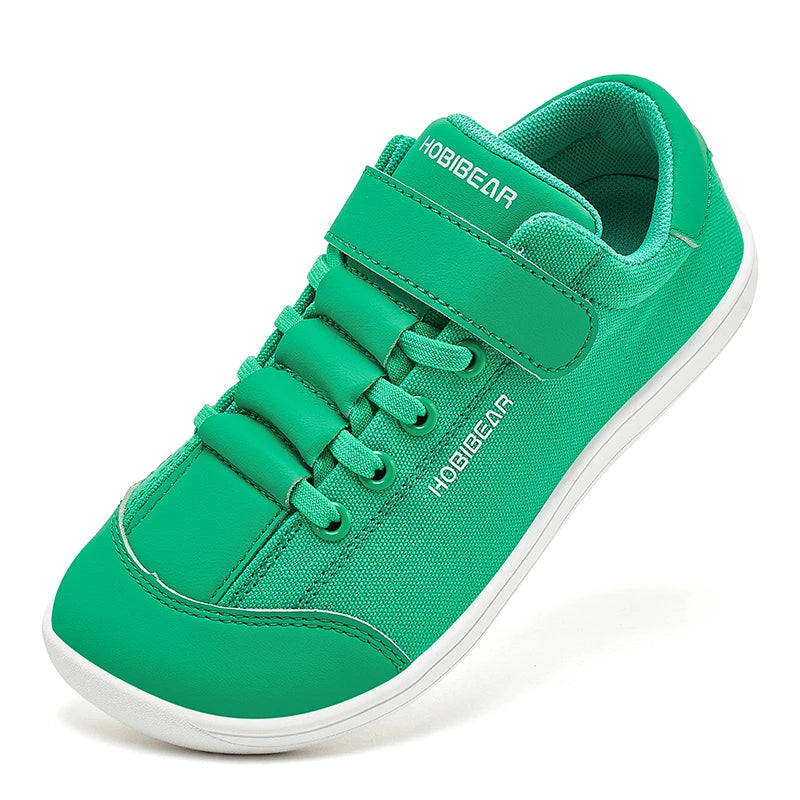 HOBIBEAR Zapatillas minimalistas descalzas para niños punta ancha