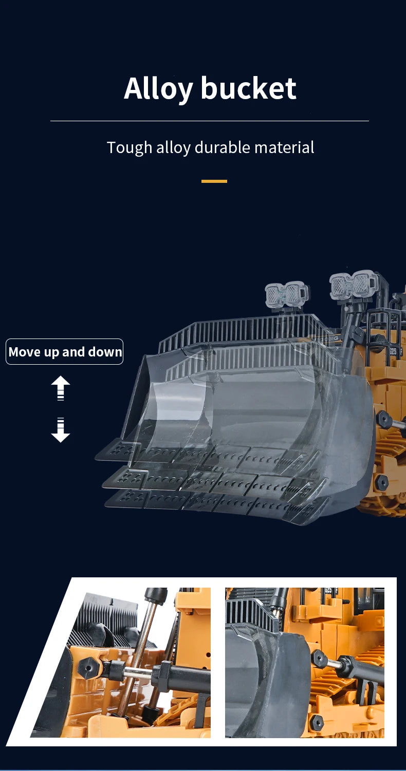 Bulldozer de Control Remoto RC 1/24 9 Canales 2.4G para Niños