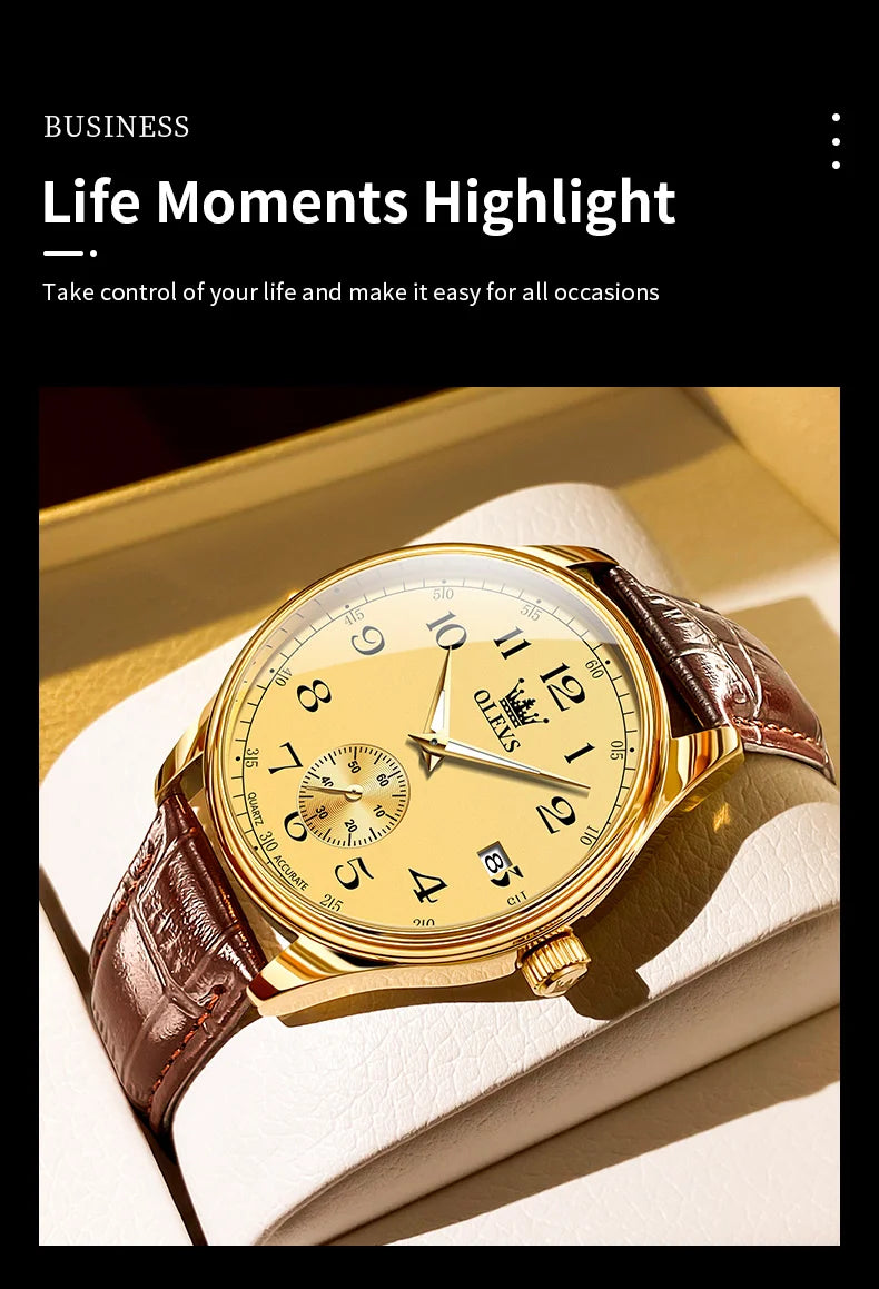 Reloj de Cuarzo OLEVS 3622 para Hombre, Resistente al Agua, Luminoso
