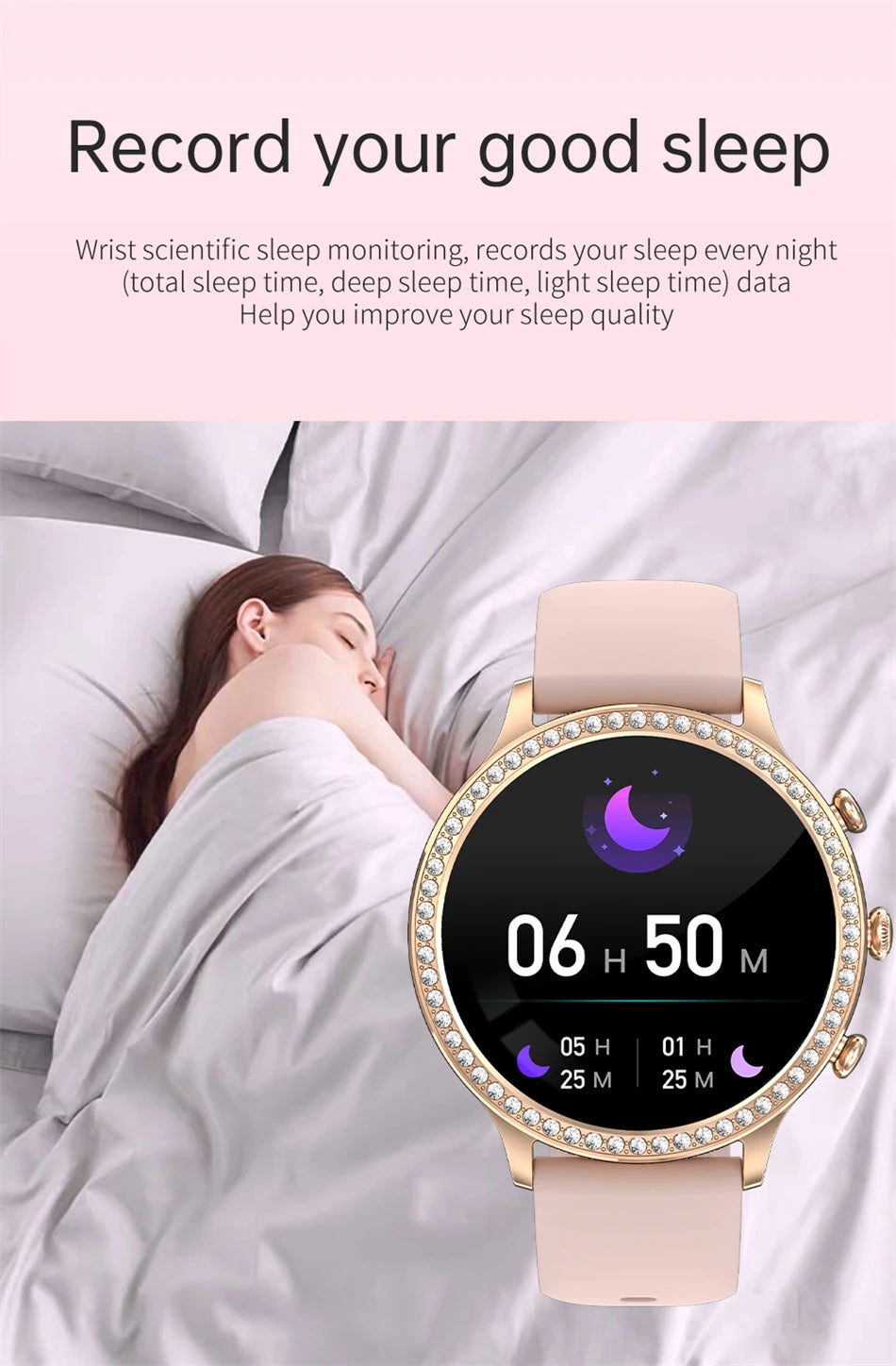 Reloj Inteligente para Mujer con Monitor Cardíaco Bluetooth
