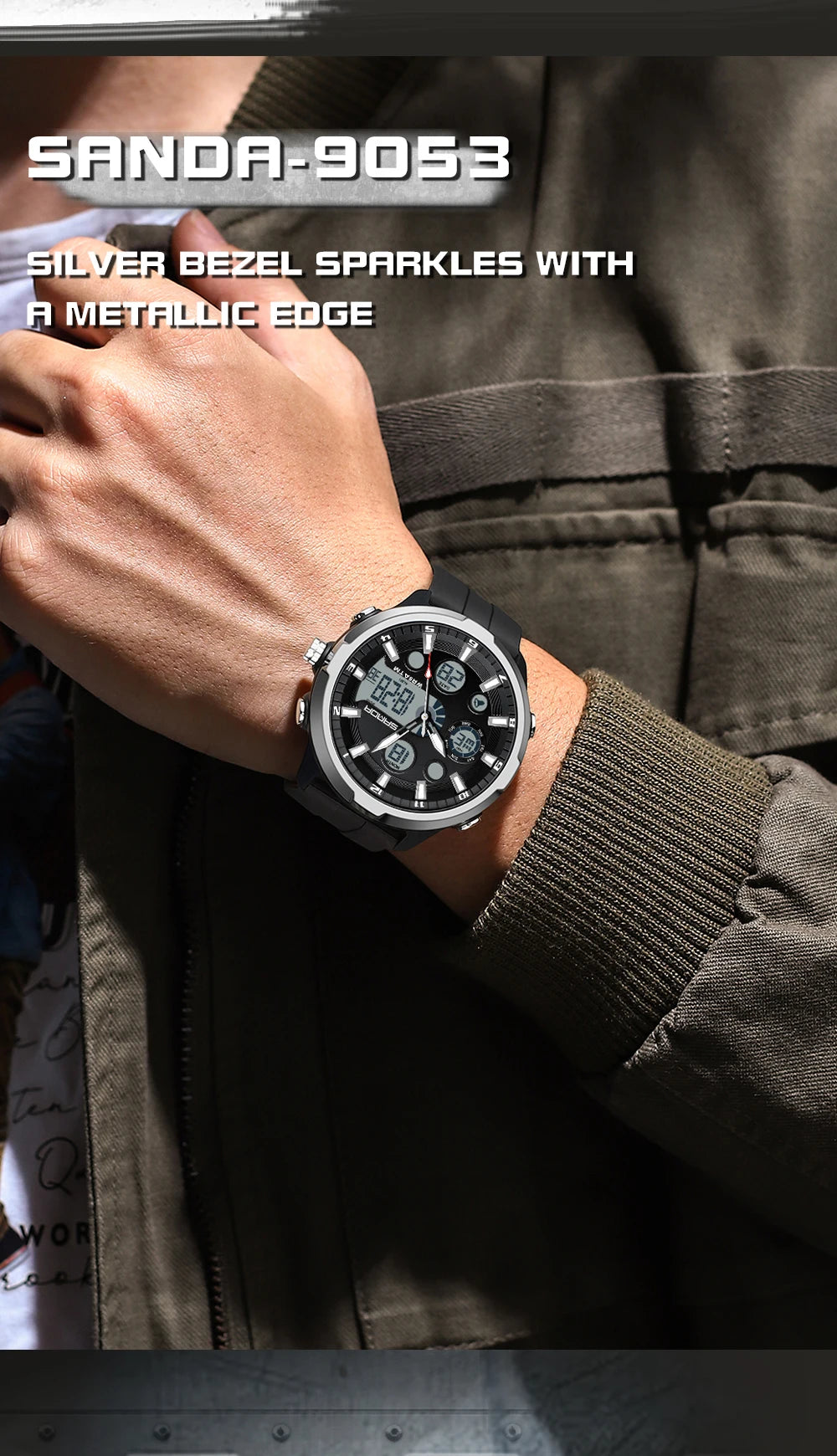 Reloj Militar Digital SANDA G Doble Pantalla para Hombre