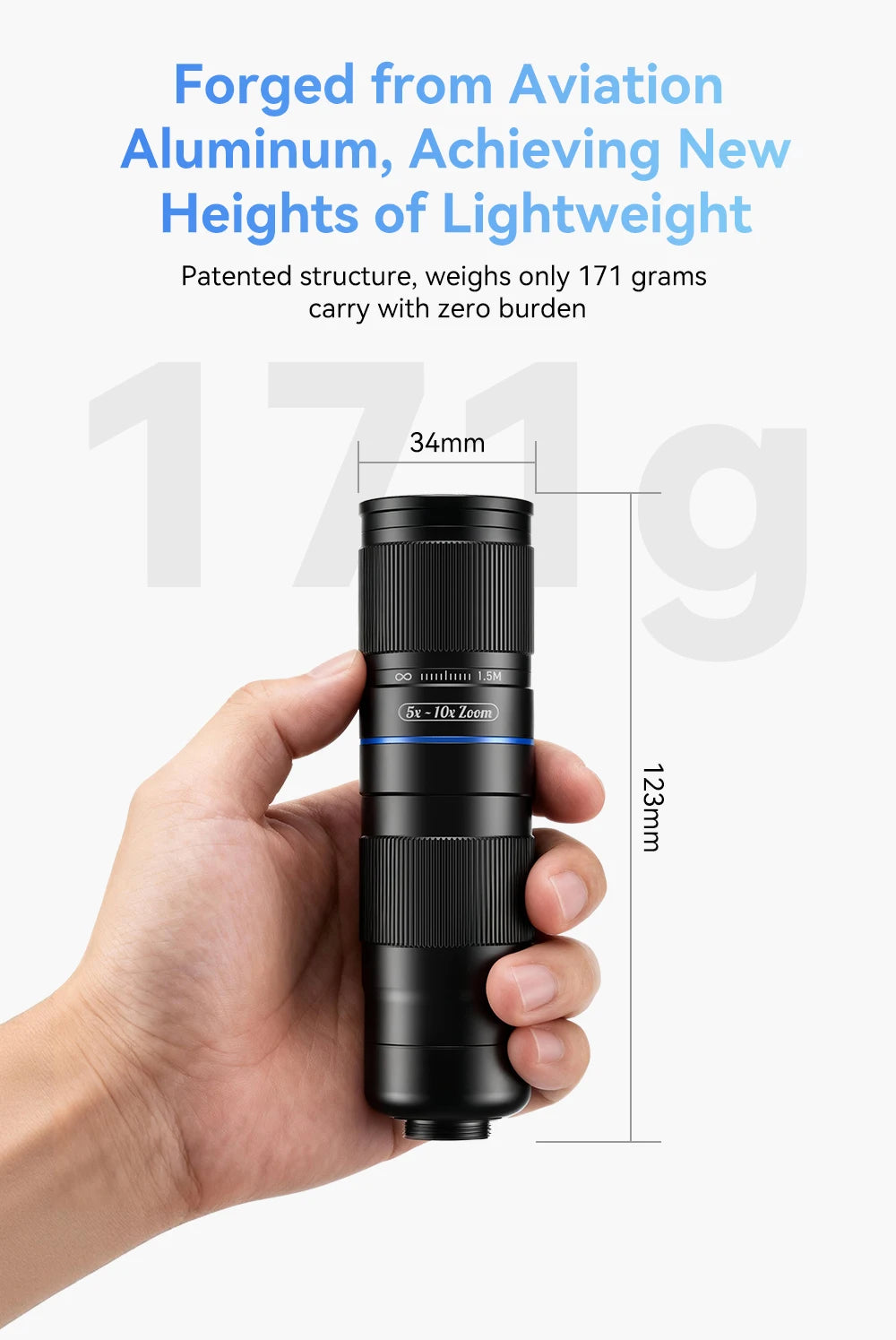Lente Teleobjetivo APEXEL HD Zoom 5x-10x para Teléfonos