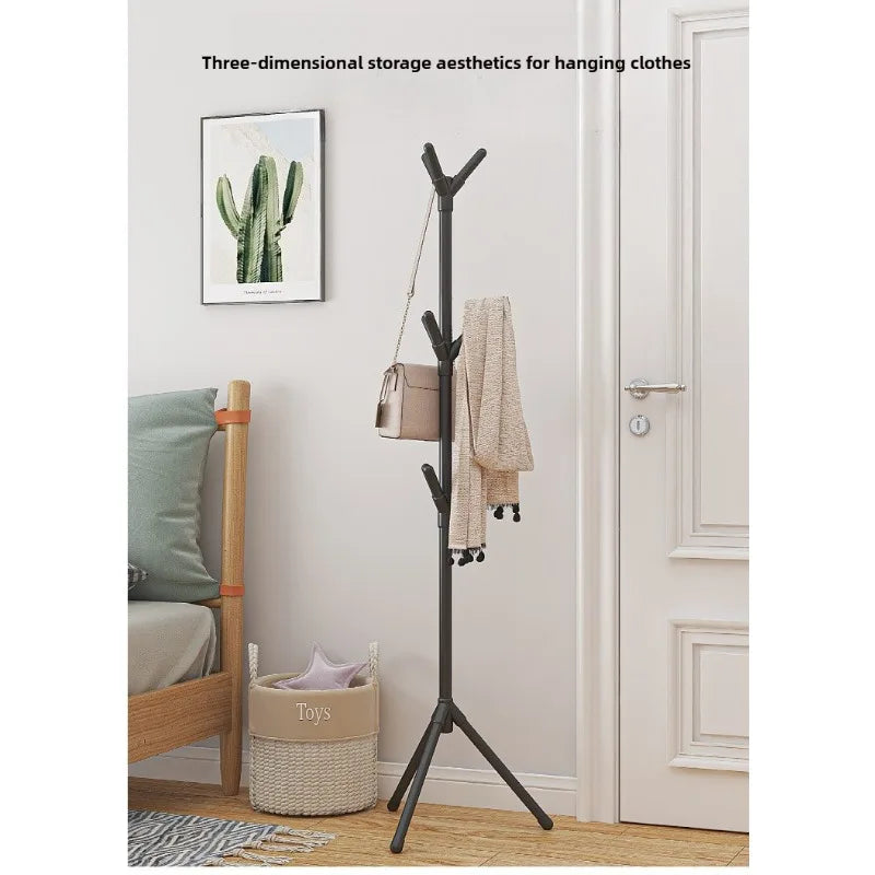 Perchero de pie de una barra para dormitorio, porta sombreros