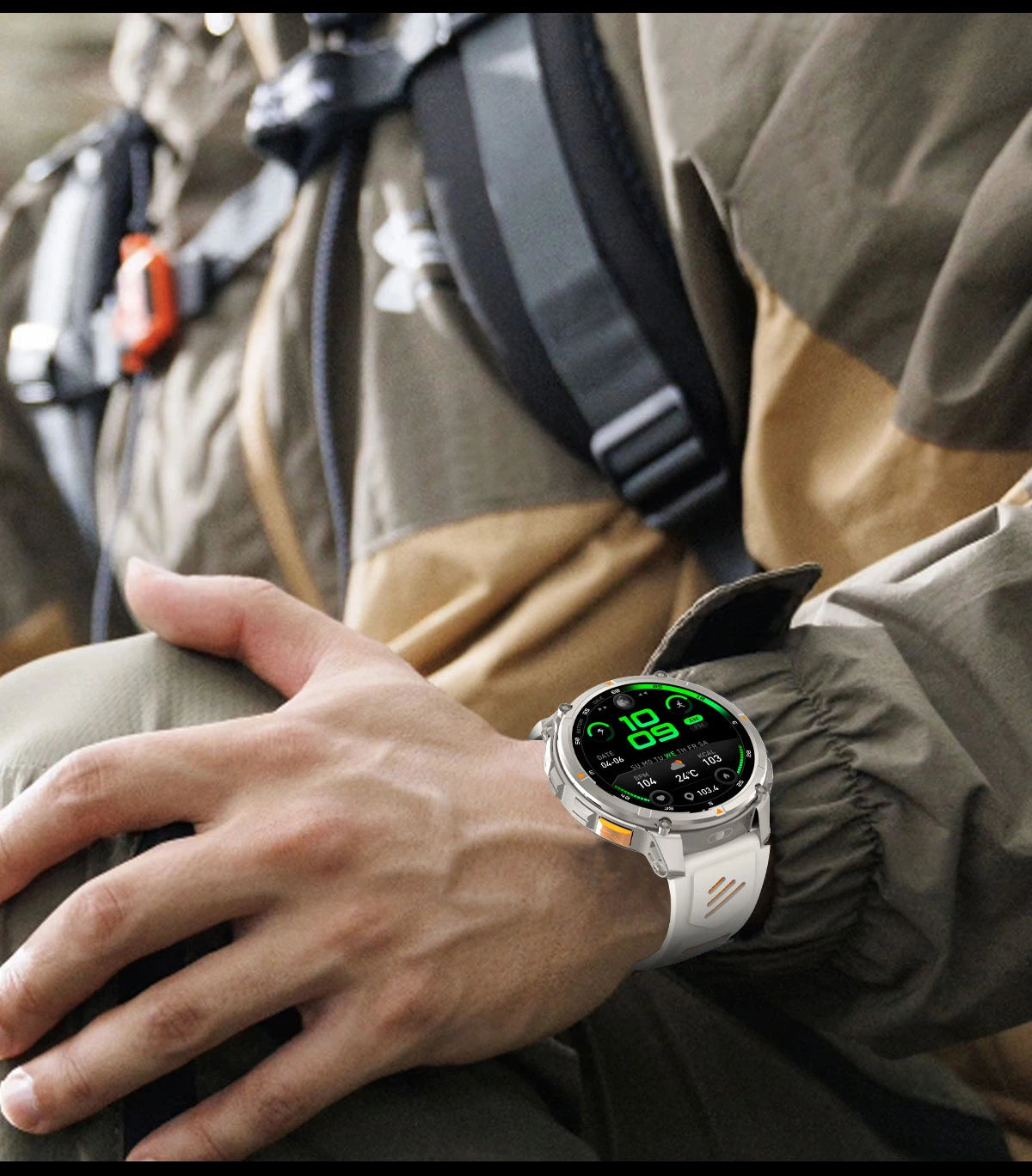 Reloj Inteligente AMOLED 1100mAh con Linterna LED, IP69 y Llamadas Bluetooth