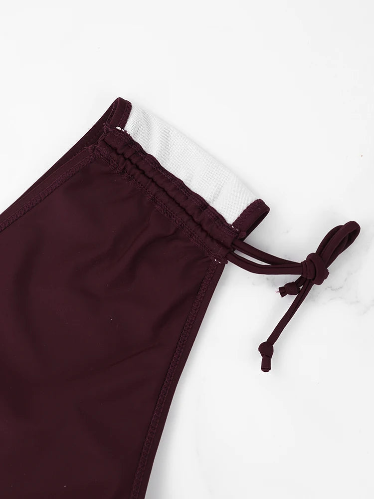 Tanga de Cintura Alta para Mujer, Parte Inferior de Bikini