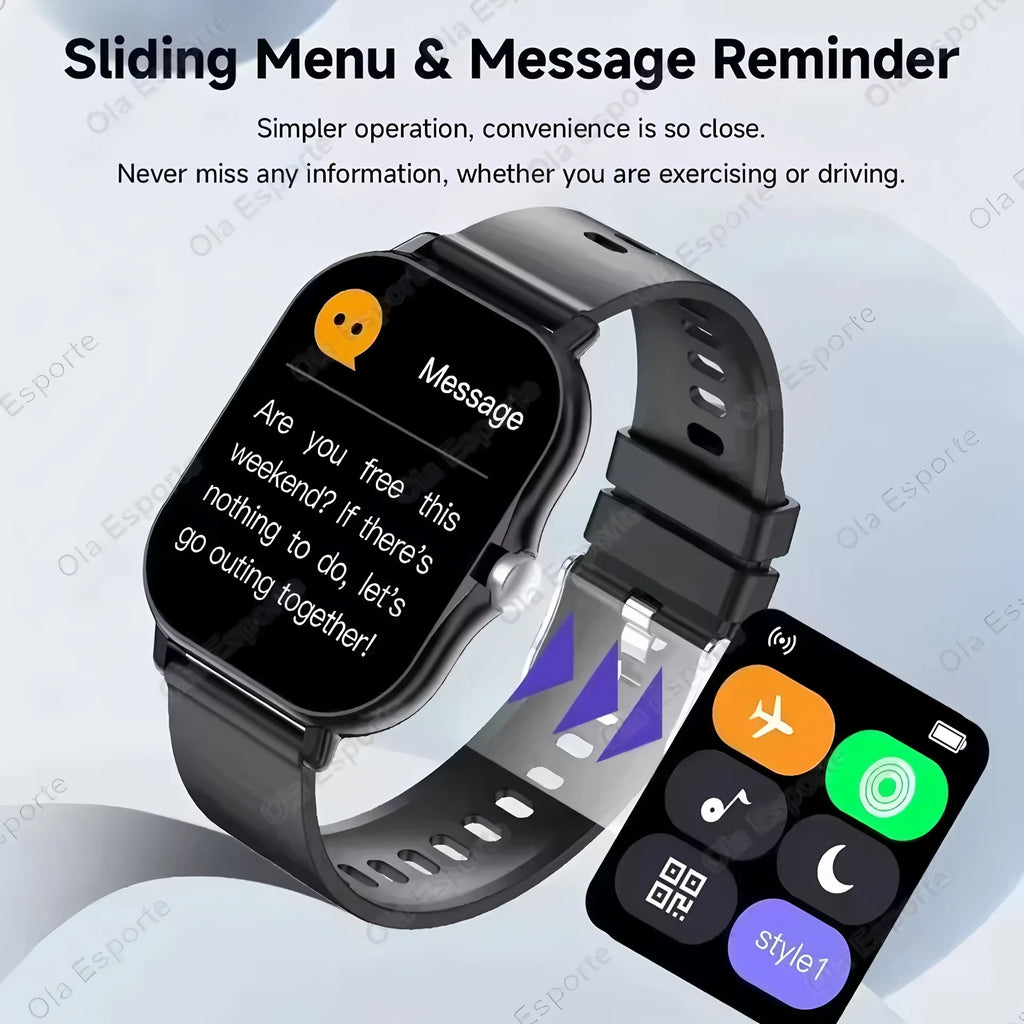 Nuevo Reloj Inteligente con Pantalla Completa de 1.83'', Bluetooth, Monitor de Oxígeno en Sangre/Presión Arterial, para Mujeres y Hombres, Regalo para las Fiestas 2026