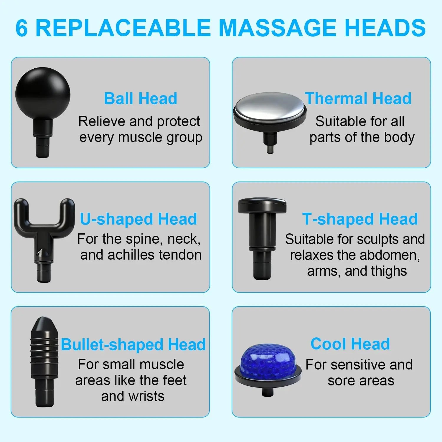 Pistola de masaje de tejido profundo con calor frío, 6 velocidades, masajeador de percusión manual, pistola de Fascia para cuerpo, espalda, cuello, pierna, herramientas de masaje