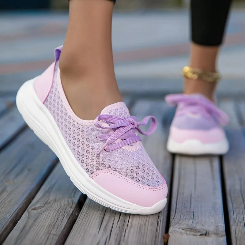 YRZL Zapatillas de deporte para mujer, zapatos informales sin cordones, malla transpirable, cómodos, suaves, mocasines clásicos para conducir, zapatos para mujer