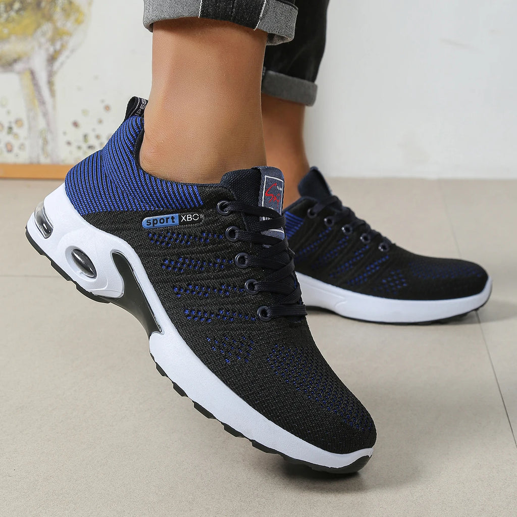 Zapatos para hombre, zapatillas para correr con cordones súper transpirables a la moda, comodidad antideslizante, duradera y con almohada, zapatillas de deporte de moda para hombre