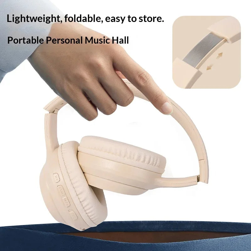Auriculares Lenovo Bluetooth 5.3, Auriculares Inalámbricos Plegables para Computadora, Auriculares para Juegos 360 °   Auriculares con Sonido Estéreo Originales