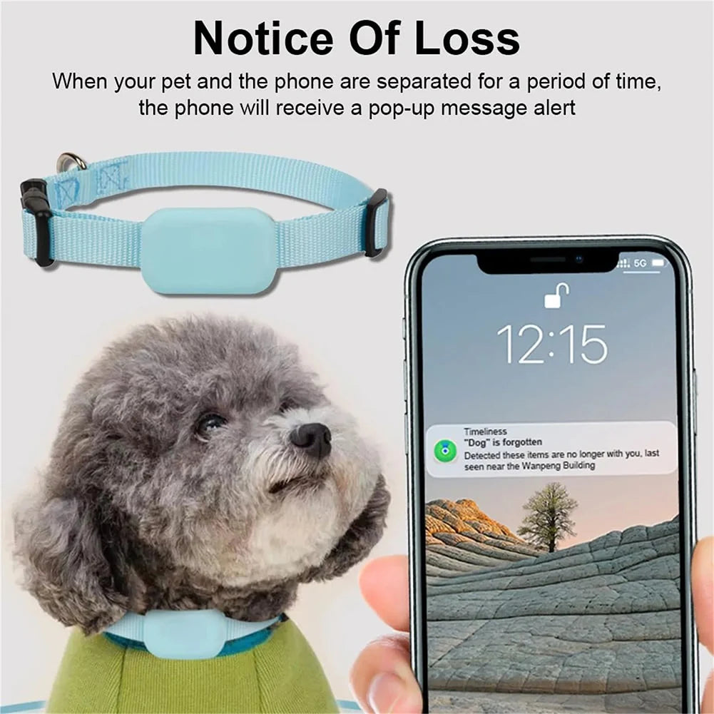 Rastreador GPS Inteligente para Mascotas, Niños, Equipaje y Llaves, Etiqueta de Posicionamiento Global, Rastreador GPS para Mascotas con Collar Ajustable, Localizador de Perros