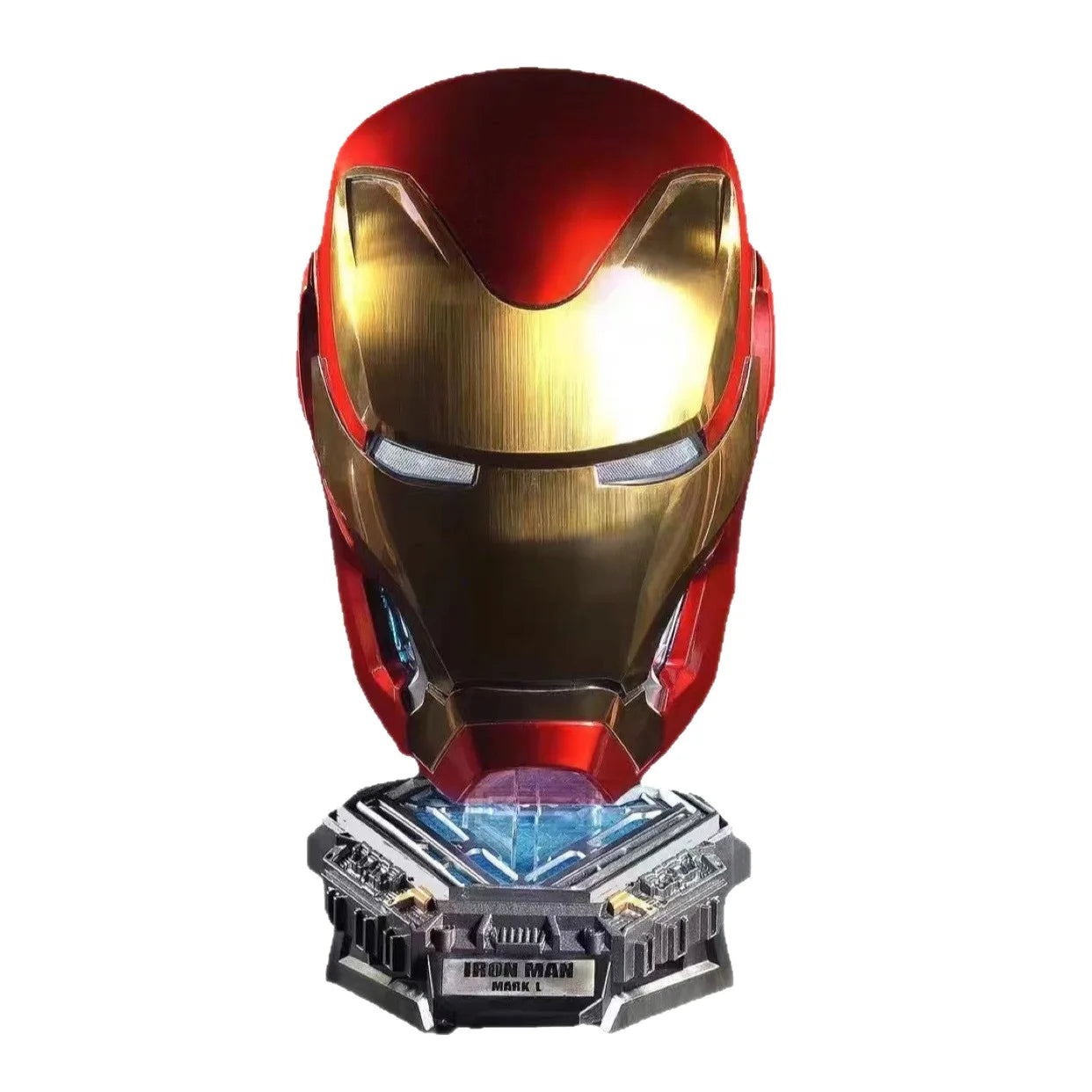 Casco de Iron Man de Marvel, Escala 1:1, MK50 MK5 MK17, con Control por Voz y Ojos Luminosos, Modelo Coleccionable para Adultos, Juguete de Navidad
