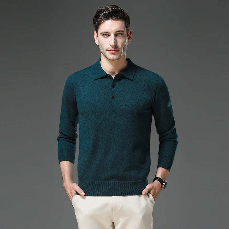 Suéter de Punto Antipilling para Hombre | Cuello Abotonado
