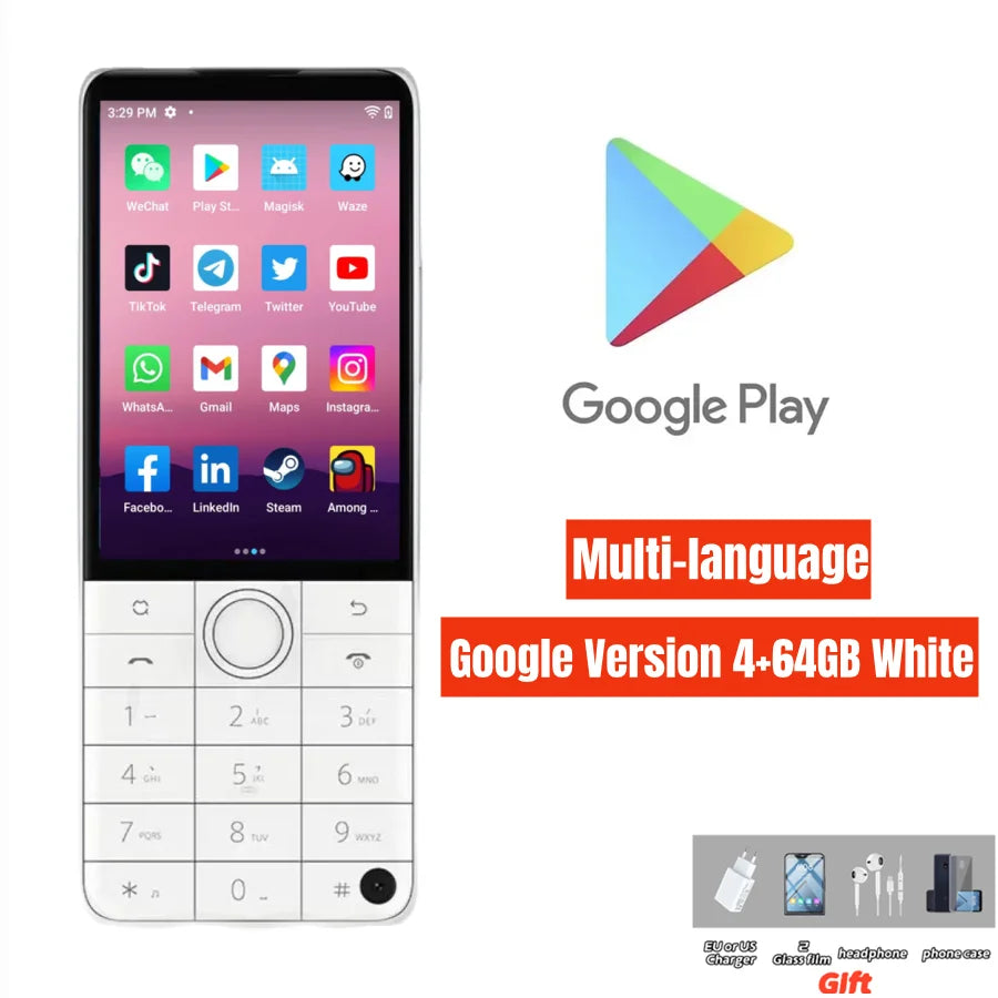 Nuevo Qin F22 Pro pantalla táctil inteligente teléfono Wifi 5G + 3,5 pulgadas 4GB 64GB agregar Google Store Android versión QinGlobal teléfono móvil