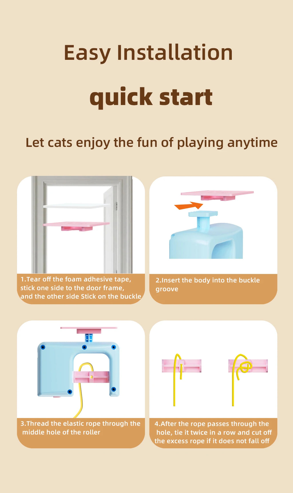 Juguete para Gatos, Alivia el Estrés, Recargable, Interactivo, Colgante de Puerta, Automático, Eléctrico, Pájaro Volador, con Cuerda Elástica para Cazar