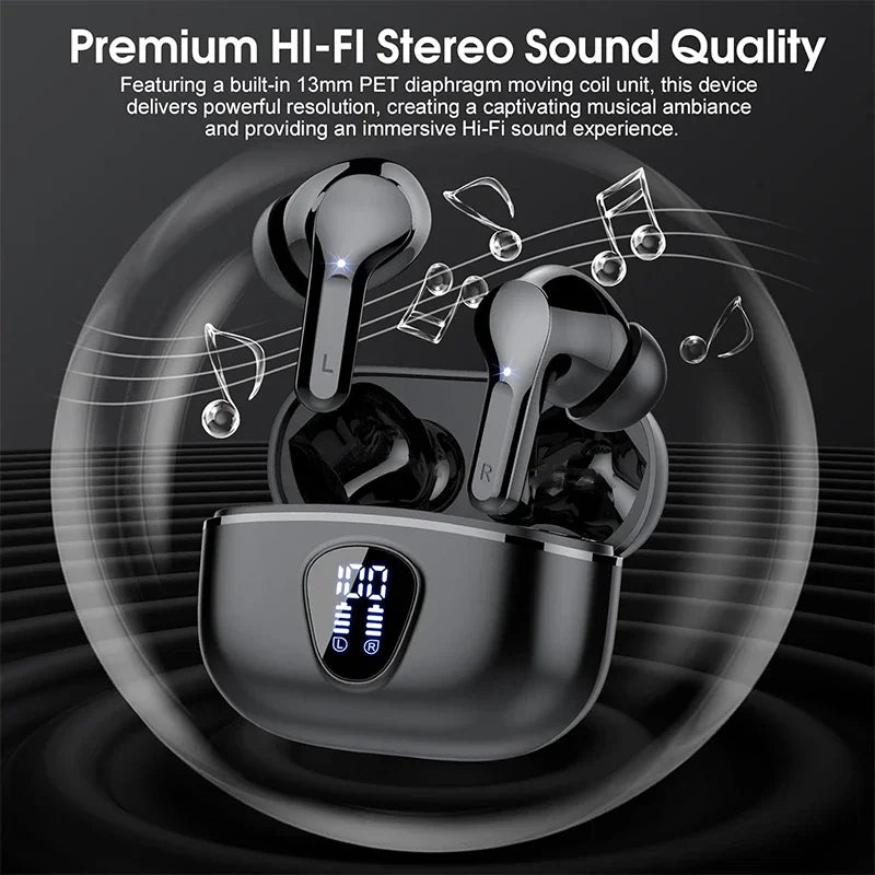 Auriculares Inalámbricos Bluetooth 5.3 ANC HiFi 48H Pantalla LED