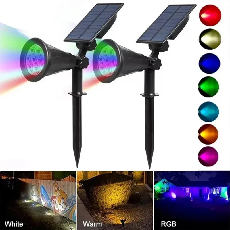 Lámpara Solar de 7 LED Ajustable para Suelo