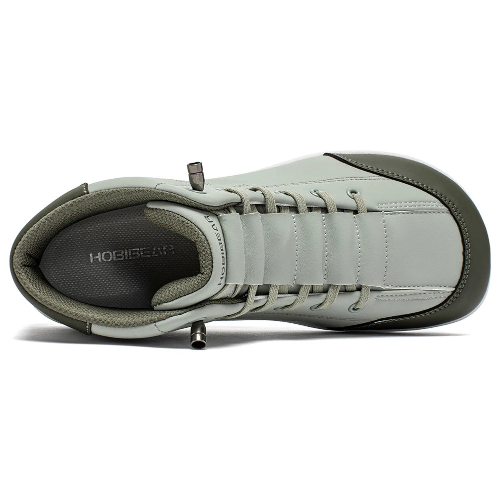 HOBIBEAR Zapatos descalzos de caña media, botines minimalistas con punta ancha Unisex, zapatillas antideslizantes de cuero Artificial para exteriores
