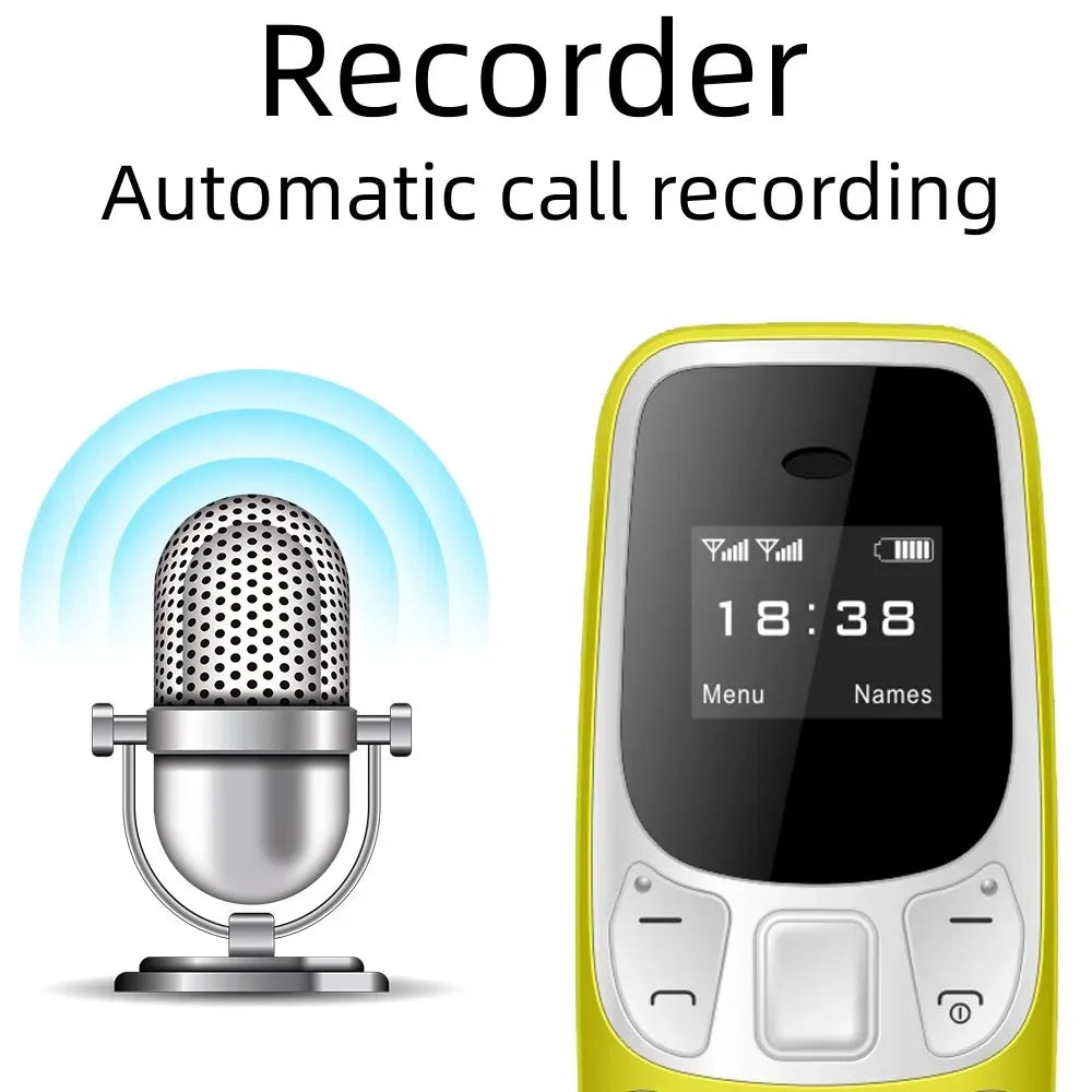 Mini teléfono móvil BM10, 2 tarjetas SIM, auricular Bluetooth, cambiador de voz, grabación de voz de baja radiación, teléfono móvil pequeño multilingüe