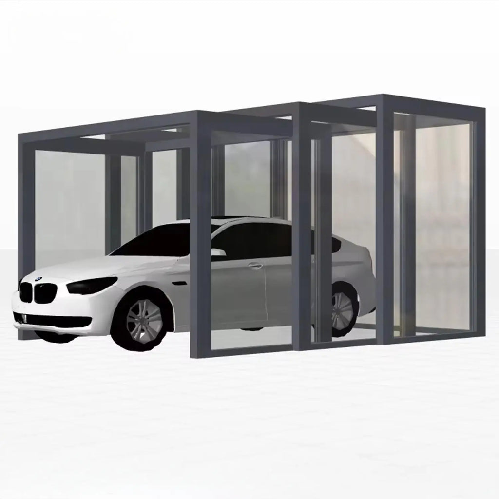 Carport retráctil eléctrico plegable móvil: toldo de garaje y casa de cristal automático inteligente para el sol