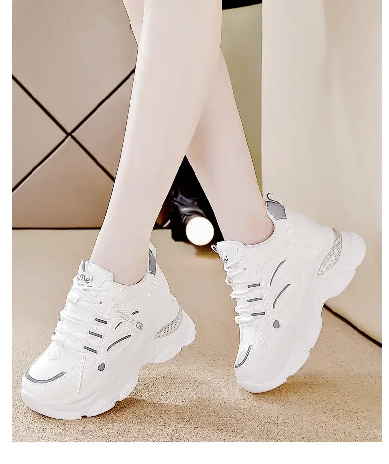 Zapatillas deportivas de plataforma con suela gruesa para mujer