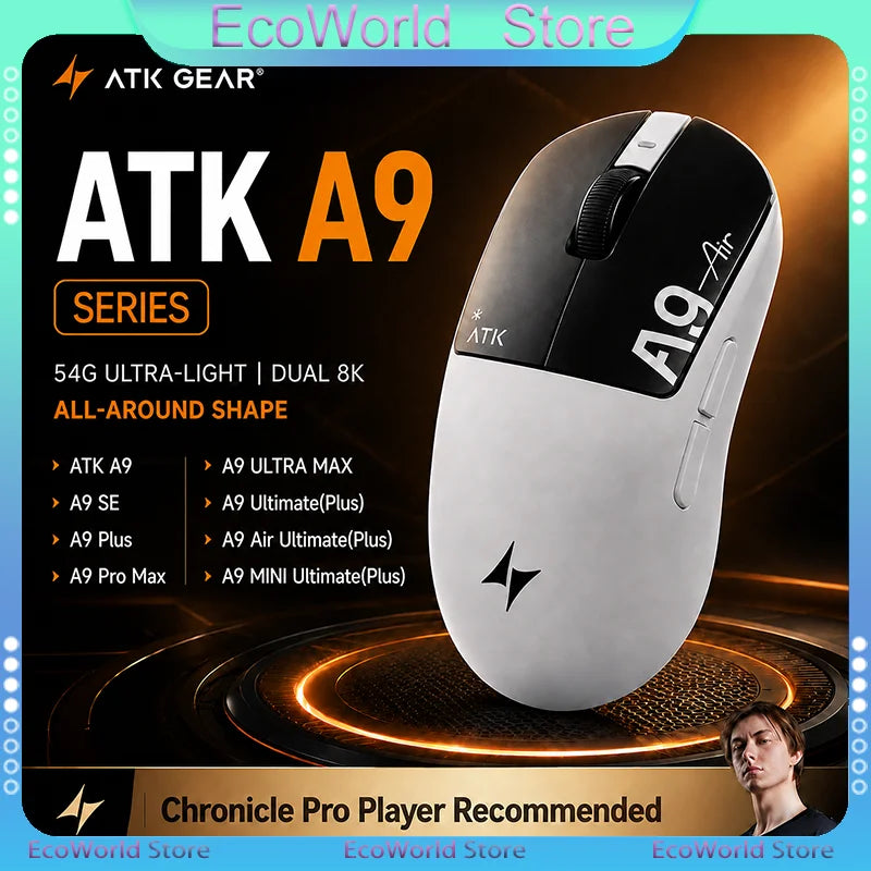 Ratón para Juegos ATK Serie A9: A9/A9 SE/A9 Plus/A9 Pro Max/A9 ULTRA MAX/A9 Ultimate(Plus)/A9 Air Ultimate(Plus)/A9 MINI Ultimate(Plus)