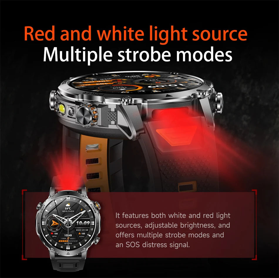 Reloj Inteligente Deportivo con Linterna LED IPX8