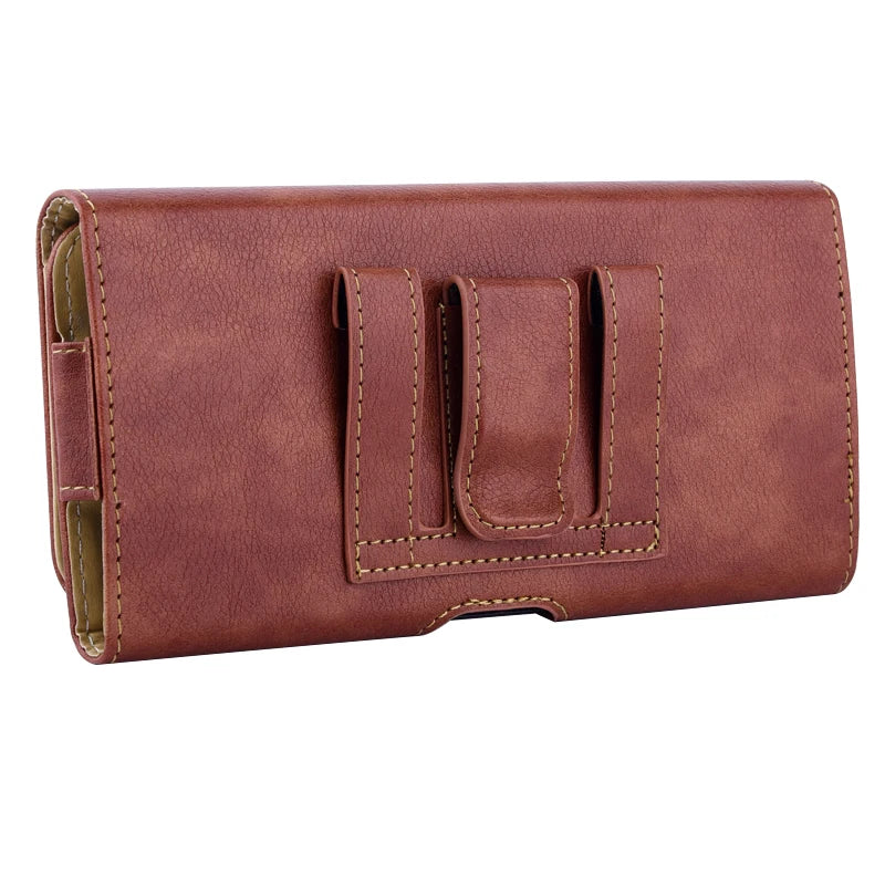Funda Universal de Cuero para Teléfono con Clip para Cinturón