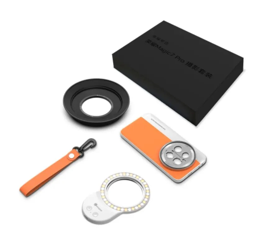 Kit de Fotografía Original para Teléfono Honor Magic7 Pro con Luz de Relleno, Correa para Teléfono, Parasol y Accesorios Originales para Fotografía con Teléfono