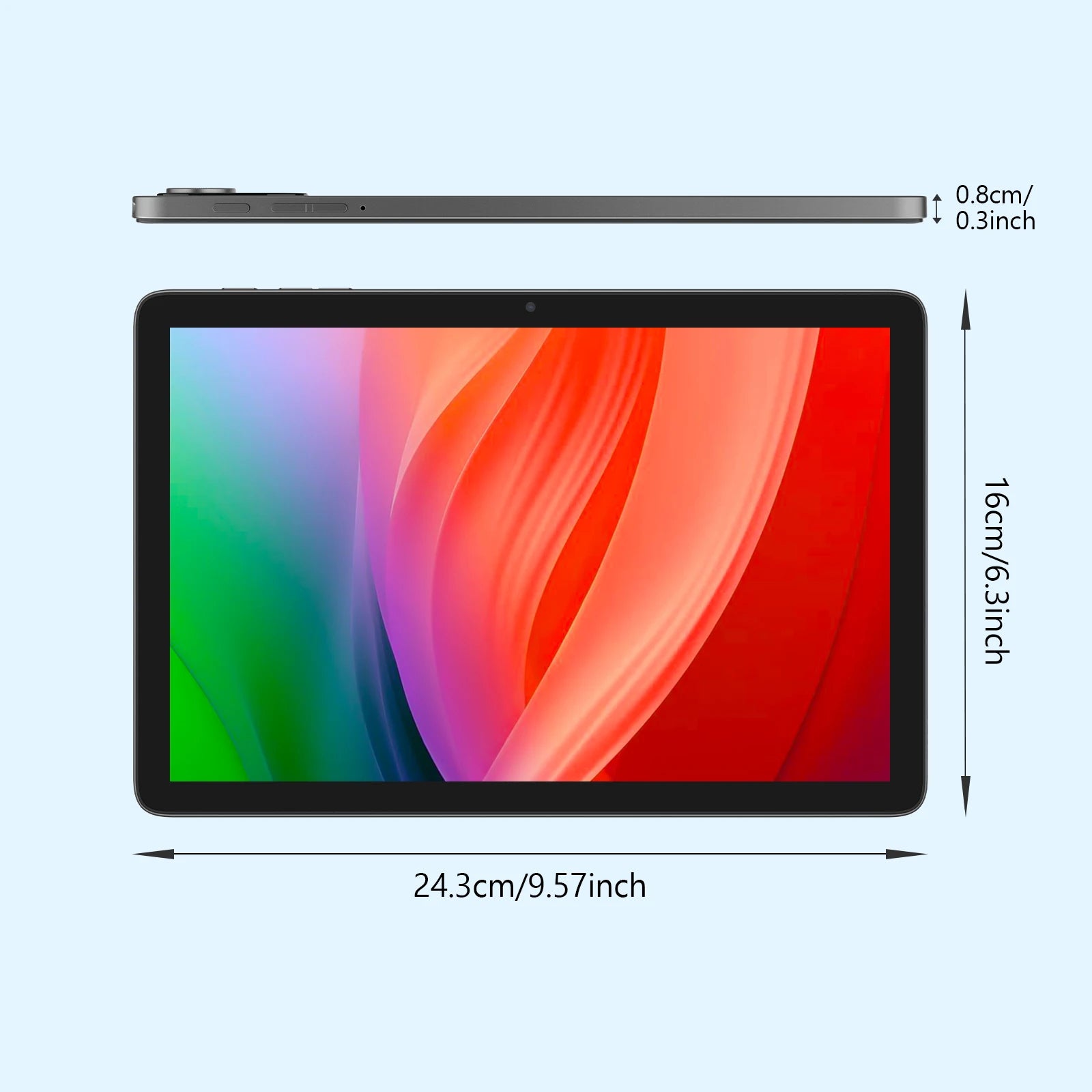 BAKEN tableta Android 15 de 10 pulgadas, procesador penta-core A333, 24GB (6GB + 18GB de expansión) RAM + 128GB ROM, 5G WiFi, 8000mAh