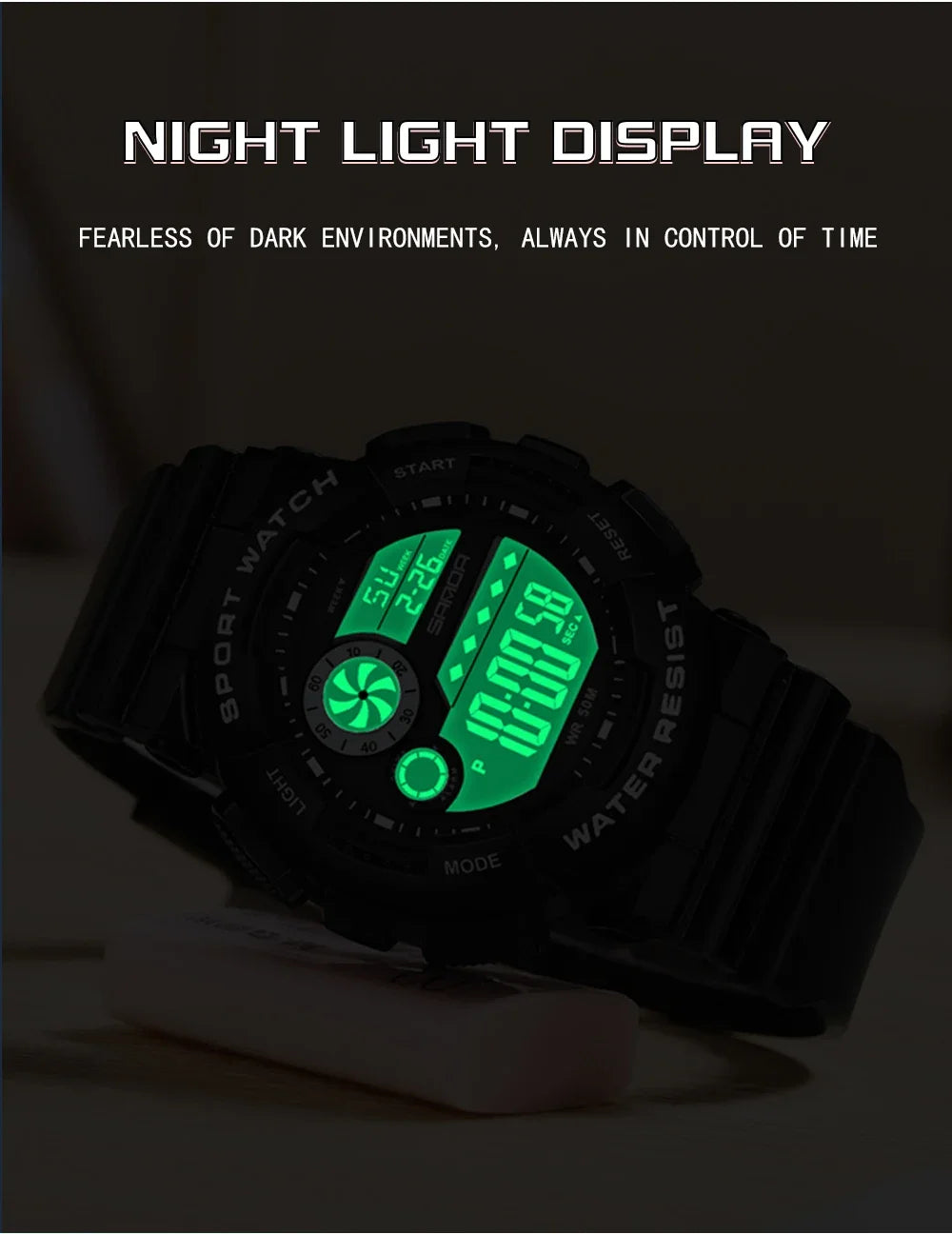 Reloj Digital LED SANDA Deportivo para Mujer