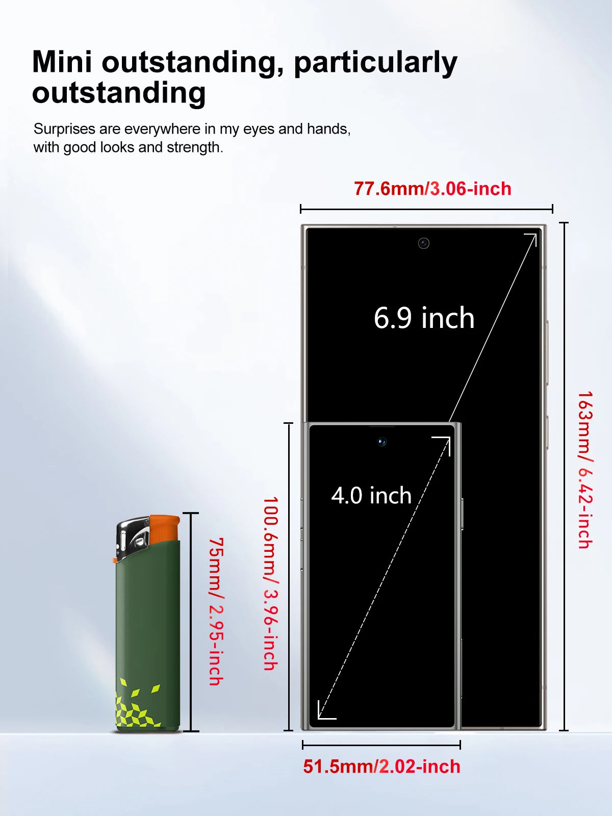 SERVO S27 MINI Android Palm Smartphone 3G WCDMA RAM 2GB ROM 16GB Google Play Desbloqueo facial Dual SIM Pantalla de 4,0 "Mini teléfonos inteligentes