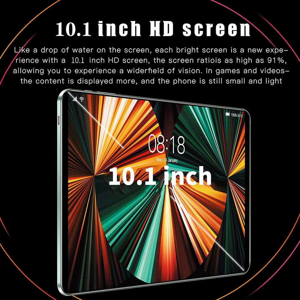 Tablet BDF 10.1": Android 13, 8GB RAM, 512GB ROM, 10 núcleos, 4G LTE