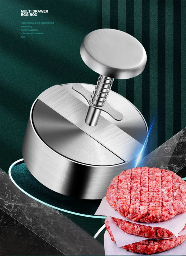 Prensa de carne para hamburguesas de acero inoxidable 304, molde para hacer hamburguesas, herramienta Manual para hacer pasteles, parrilla, carne, carne, cerdo, arroz, moldes para hacer prensa