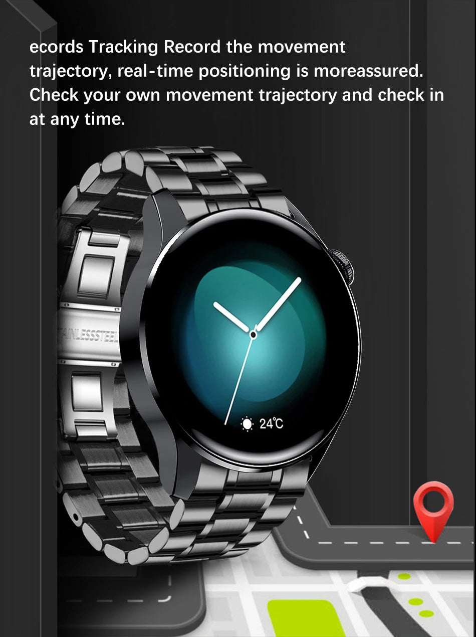 Smartwatch LIGE hombre, llamadas Bluetooth, pantalla AMOLED, resistente al agua
