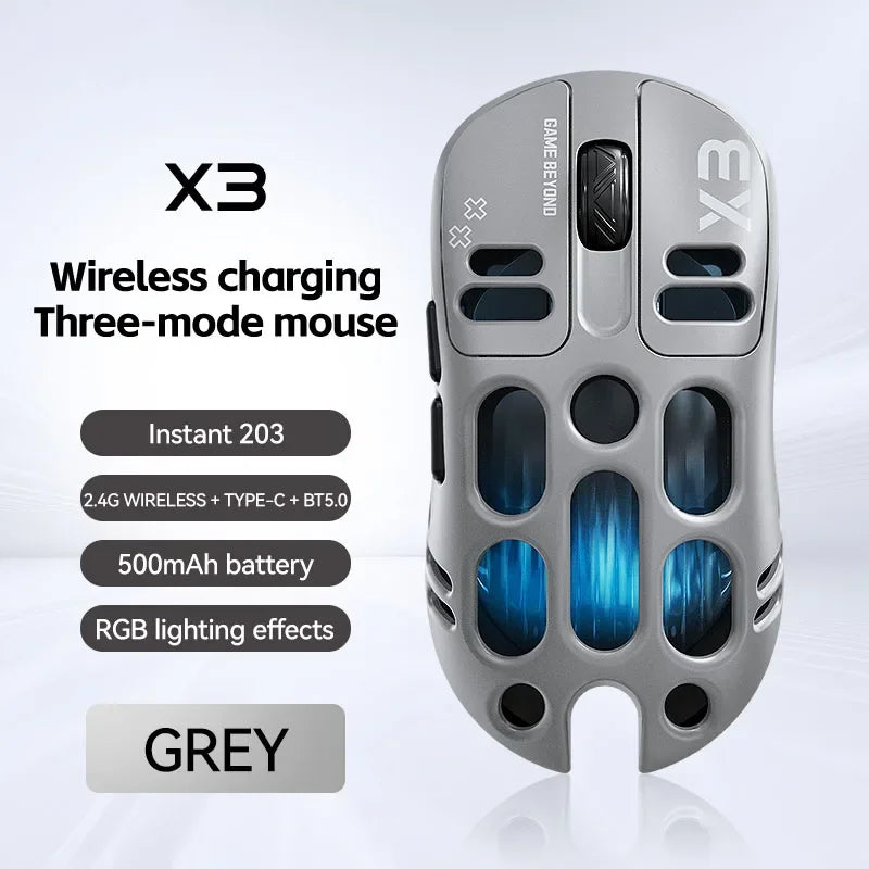 Mouse Gamer Lenovo X3 Triple Modo, RGB, Bluetooth, USB-C, Recargable