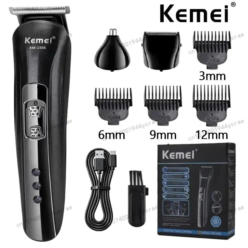 Cortadora de Pelo Inalámbrica Recargable para Hombre, Modelos KM-5083, KM-1506, KM-TX10