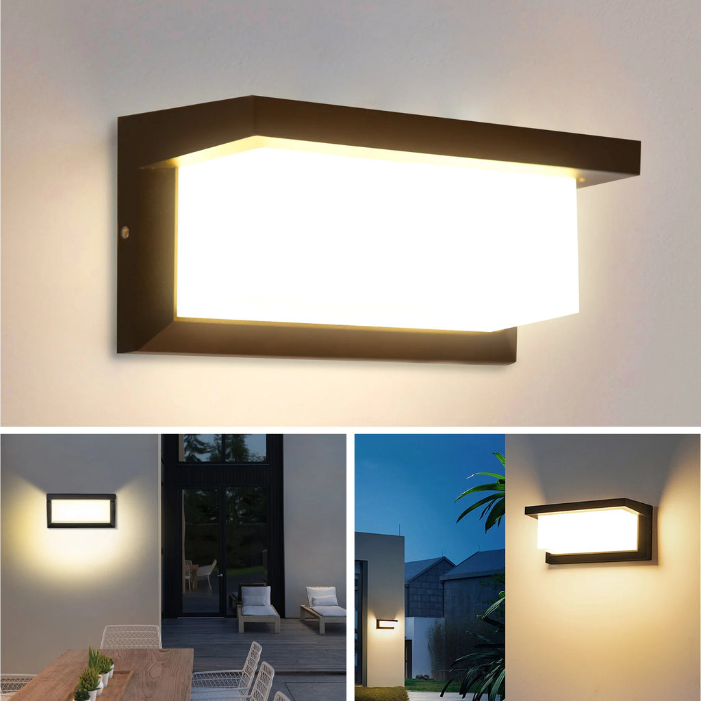 Aplique de Pared LED Moderno Negro IP65 25W para Interior