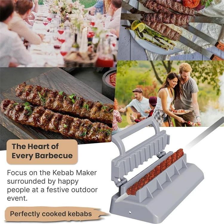 LMETJMA Prensa Grande para Hacer Kebab, Máquina Manual de Plástico para Hacer Kebab, Molde para Hacer Kabob, Brochetas para Barbacoa