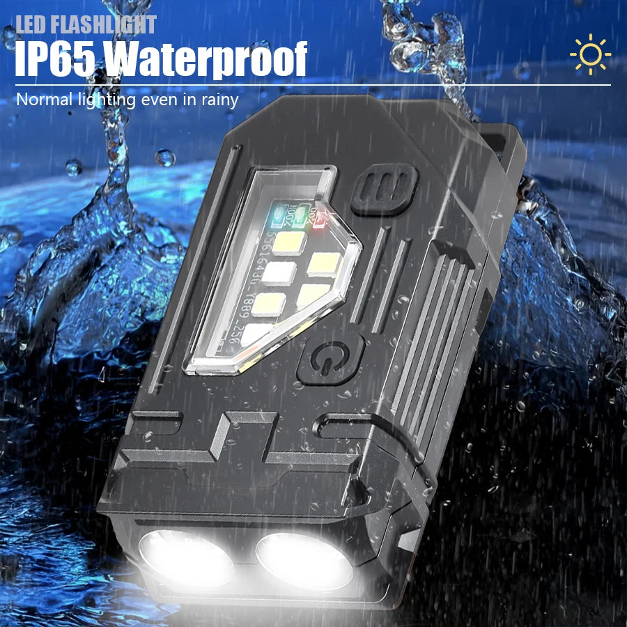 Mini Linterna LED COB Recargable USB con Imán Camping Emergencia