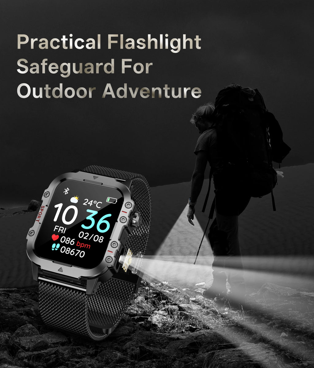 Nuevo Reloj Inteligente Militar Xiaomi 2025 para Hombre, IP67 3ATM, Monitor de Actividad Física y Salud para Deportes al Aire Libre, Pantalla de 1.44 Pulgadas, Llamadas Bluetooth