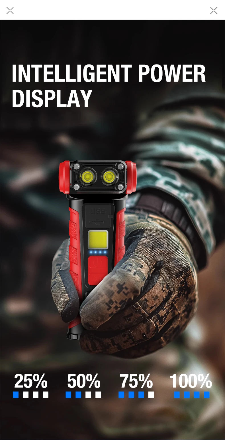 Linterna de Bolsillo LED Magnética Mini Llavero Alta Potencia