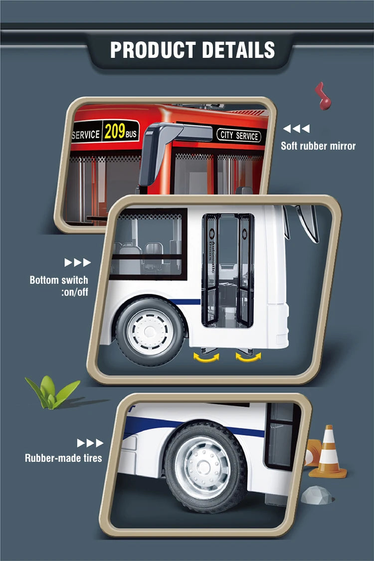 Autobús de Dos Pisos de Juguete con Luces y Sonido