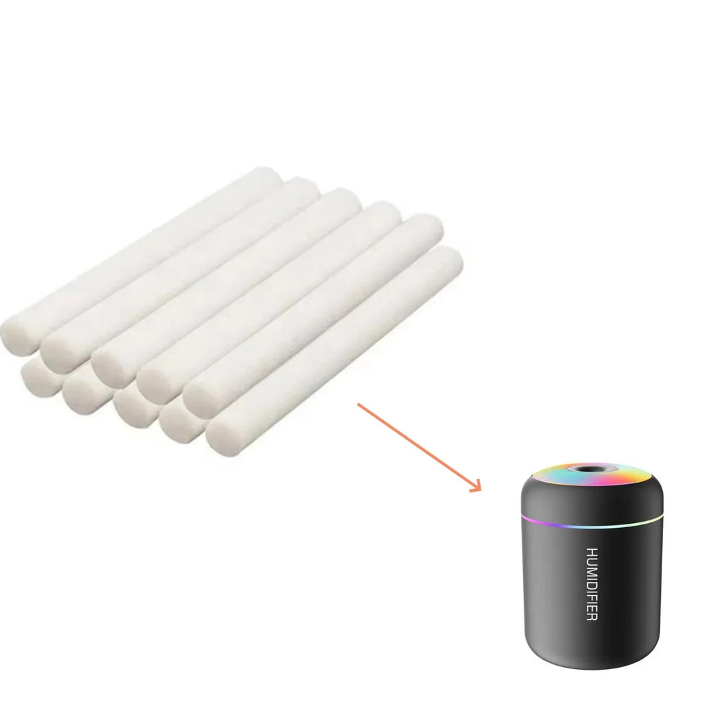 Filtros de repuesto para humidificador USB H09, esponja de algodón 7×76 mm
