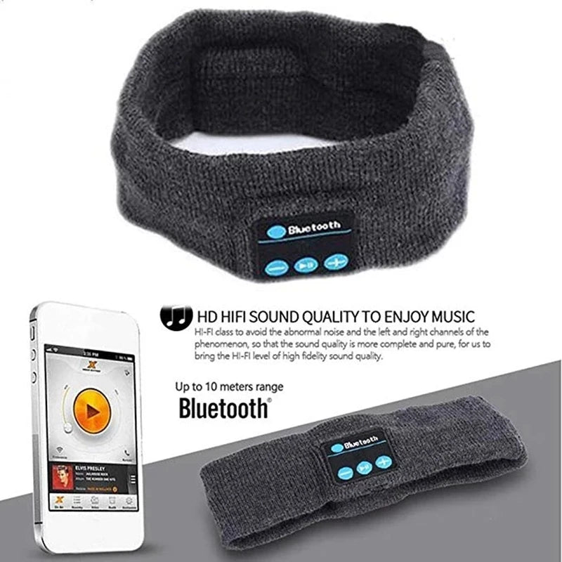 Auriculares inalámbricos con Bluetooth para dormir, correr, diadema, auriculares estéreo, auriculares deportivos, sombrero de música con micrófono, auriculares para teléfono inteligente